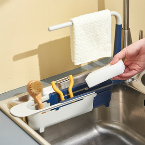 Telescopic sink rack